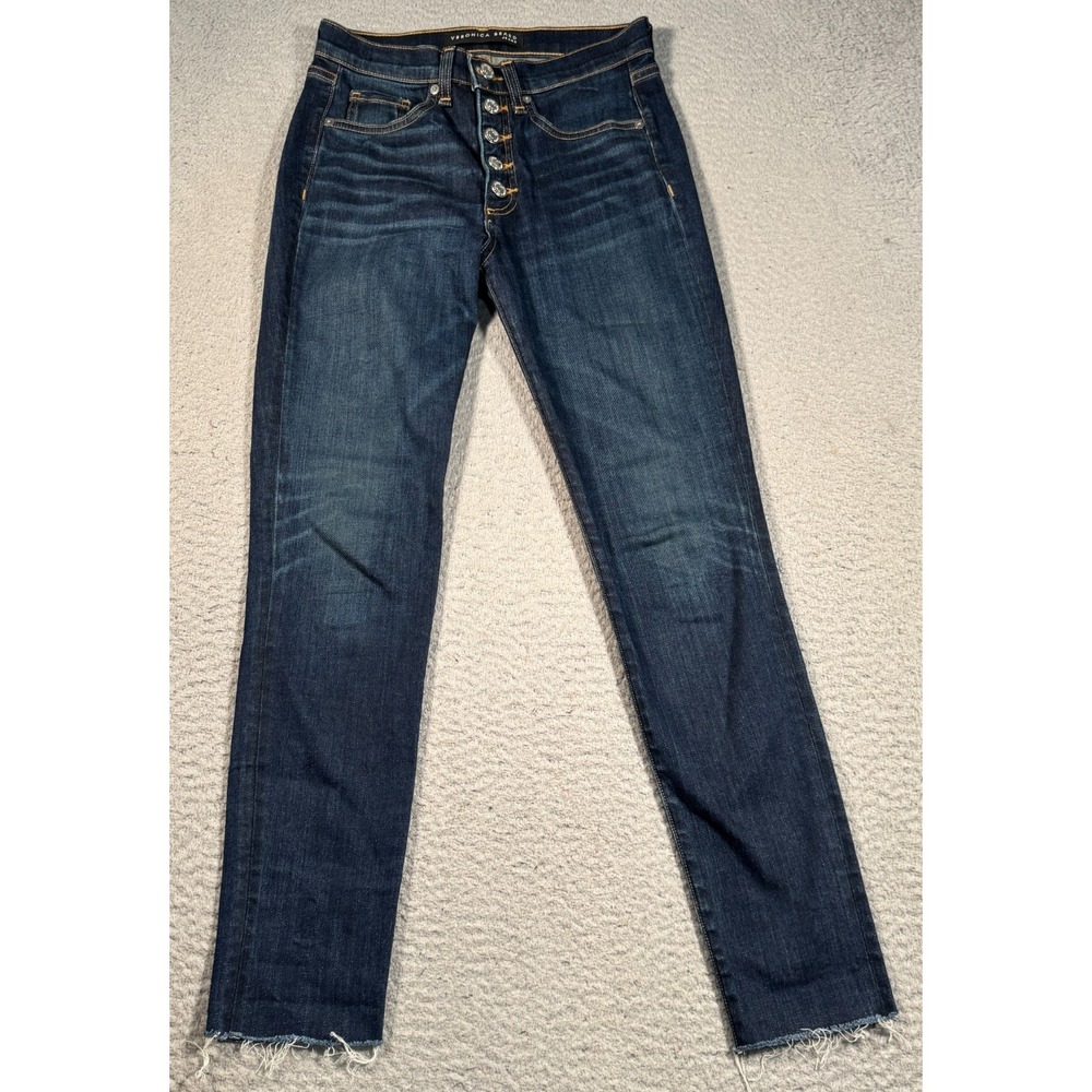 VTG Veronica Beard Jeans Women's 0 Blue Denim Ankle Skinny Button Fly USA Debbie